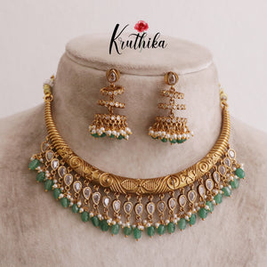 Elegant Antique Hasli Necklace Sets NC2008 (Available in 4 Colours)