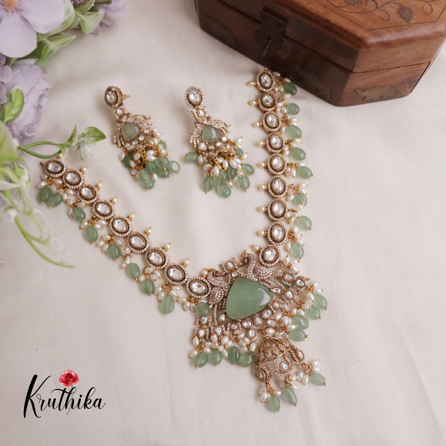 Luxury Peacock Moissanite Necklace NC2156 (Available in 2 Colours)