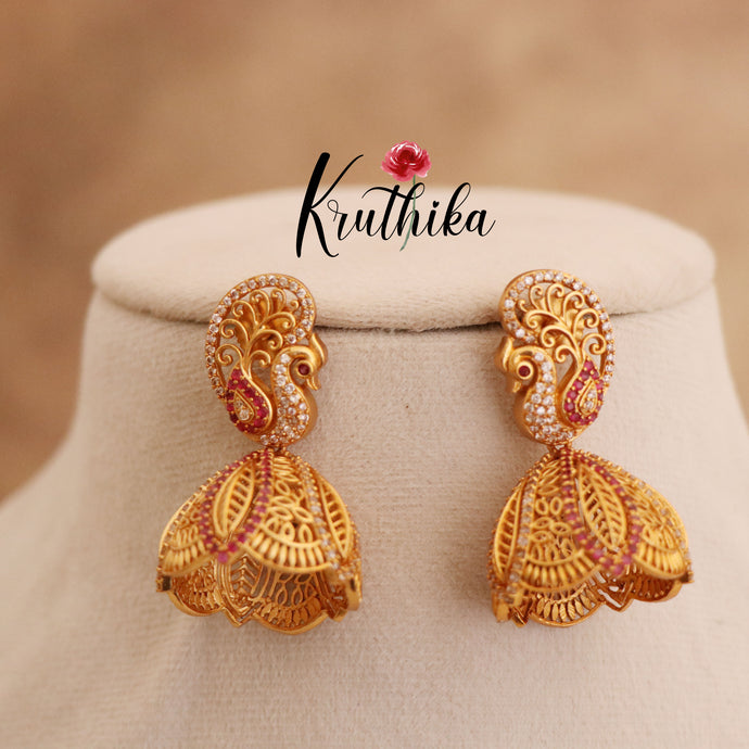 AD Peacock Jhumkas E50