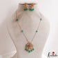Beautiful Lakshmi Peacock Motifs CZ Polki Pendant Chain Set NC3106 (Available 2 Colors)
