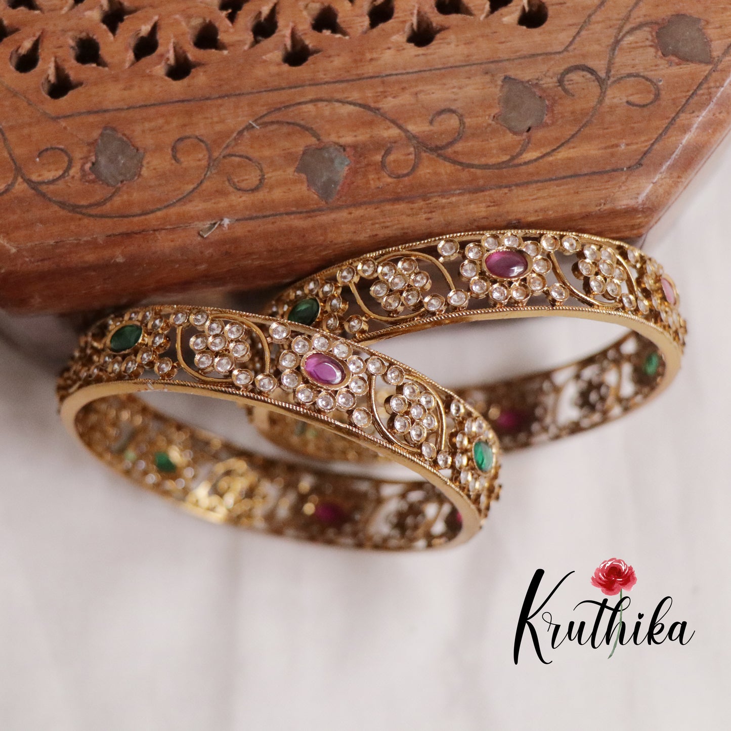 Grand AD Sparkling Multi stone Bangles B218