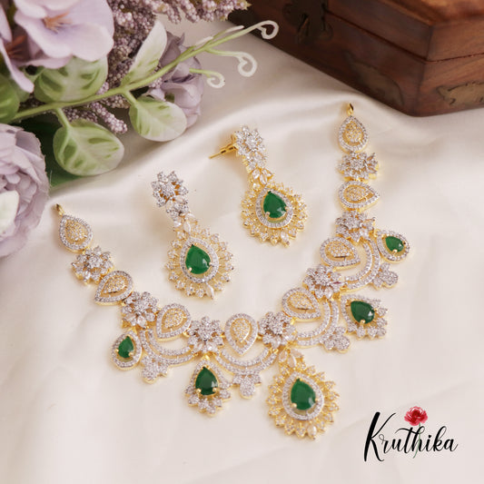 Sparkling CZ Teardrop Necklace NC2626