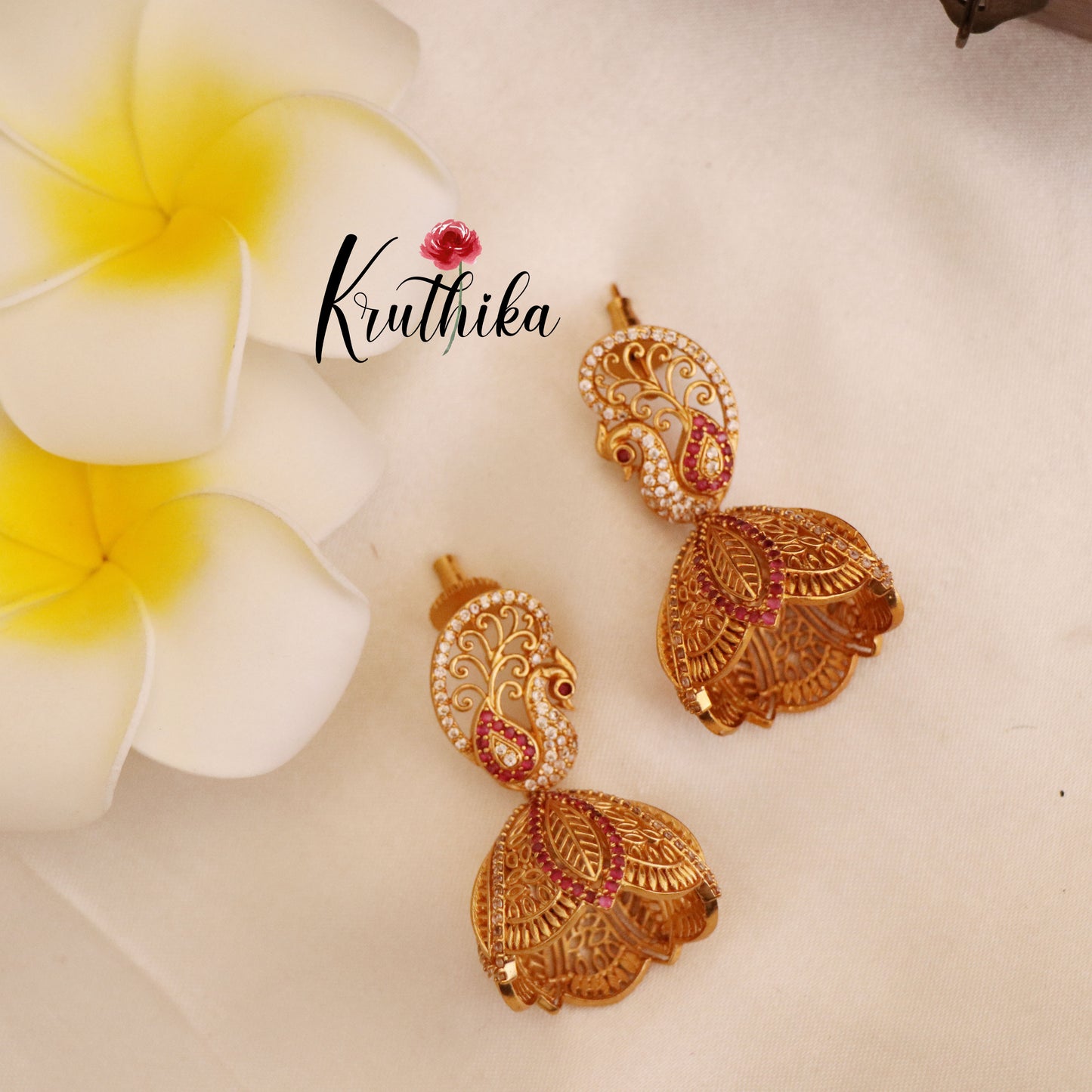 AD Peacock Jhumkas E50