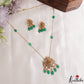 Beautiful Lakshmi Peacock Motifs CZ Polki Pendant Chain Set NC3106 (Available 2 Colors)