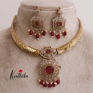 Pretty AD/Victorian Hasli Necklace Sets NC2021(Available in 2 colours)