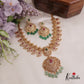 Royal Bridal AD Mango Design Necklace with Pastel Green Beads NC2320