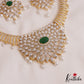 Sparkling Mango Motifs Diamond-Finish Gold-Tone AD Choker With Pearl Drops NC2760
