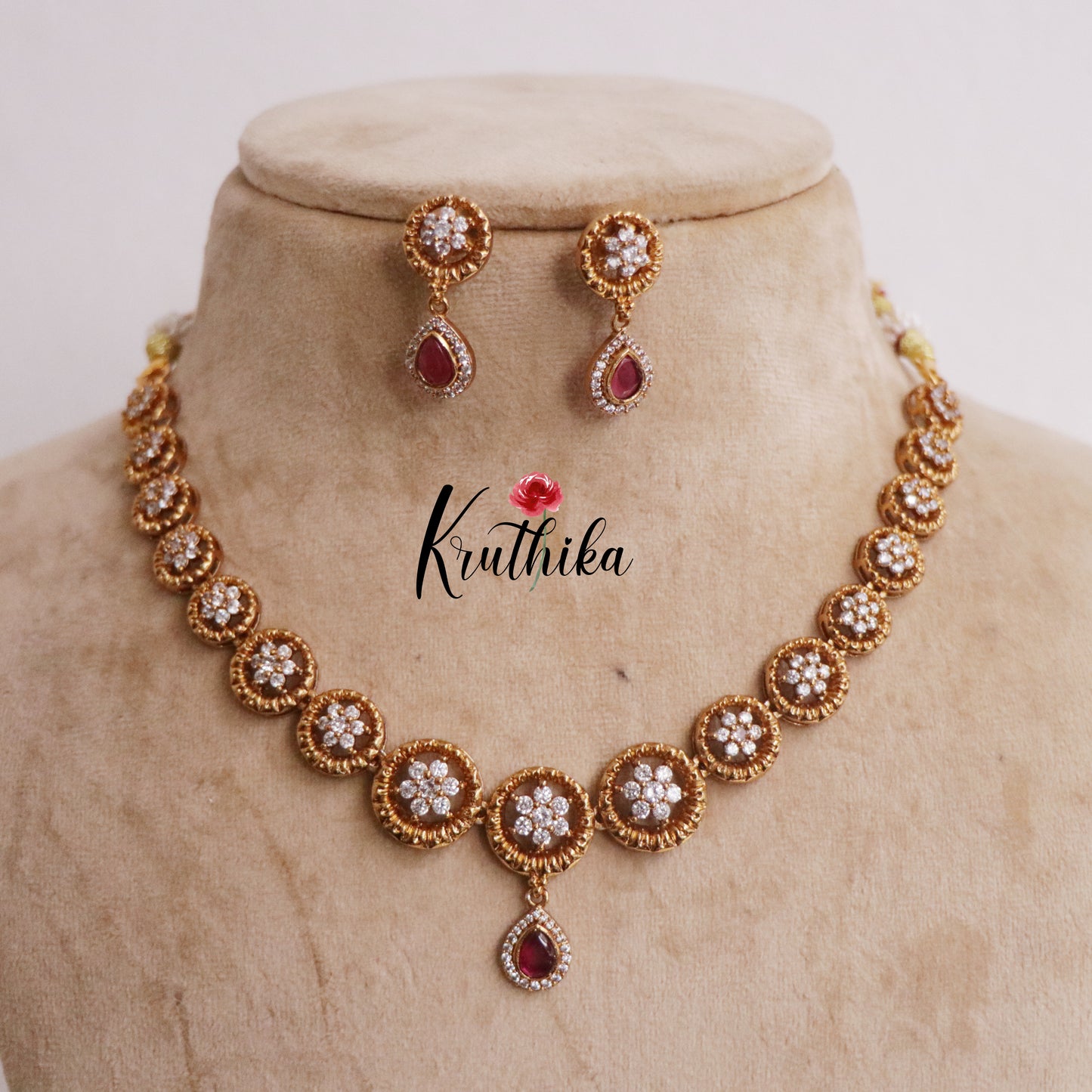 Simple CZ Sparkling Floral Necklace NC2242 (Available in 2 Colors)