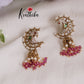 Grand Chandra Mayuri Jhumkas with Beads Drops E636 (Available in 2 Colors)