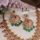 Royal Bridal AD Mango Design Necklace with Pastel Green Beads NC2320