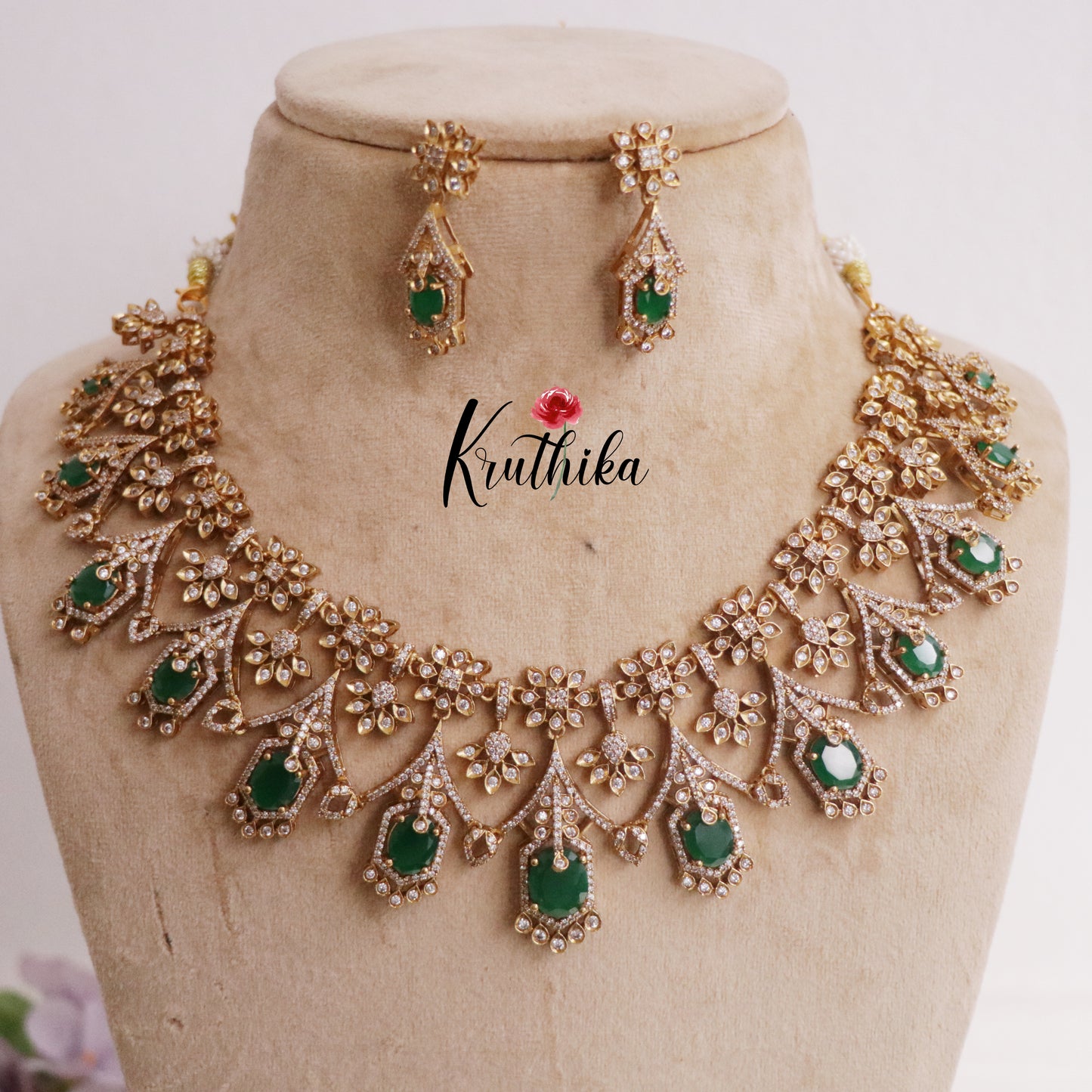 Grand CZ Victorian Necklace with Pendant Drop NC2239 (available in 2 Colors)
