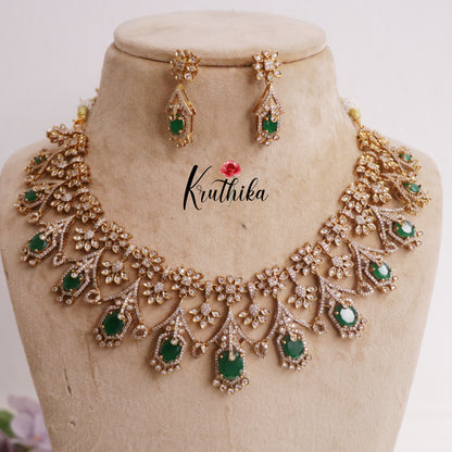 Grand CZ Victorian Necklace with Pendant Drop NC2239 (available in 2 Colors)