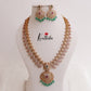 Royal Bridal AD Manga Design Haaram with Pastel Green Beads LH1960