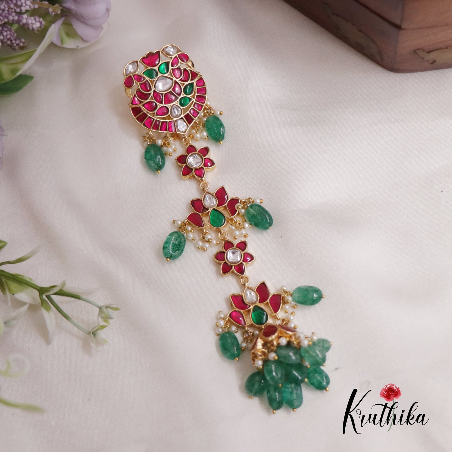 Beautiful Peacock Lotus Jadau Jada Billa J229