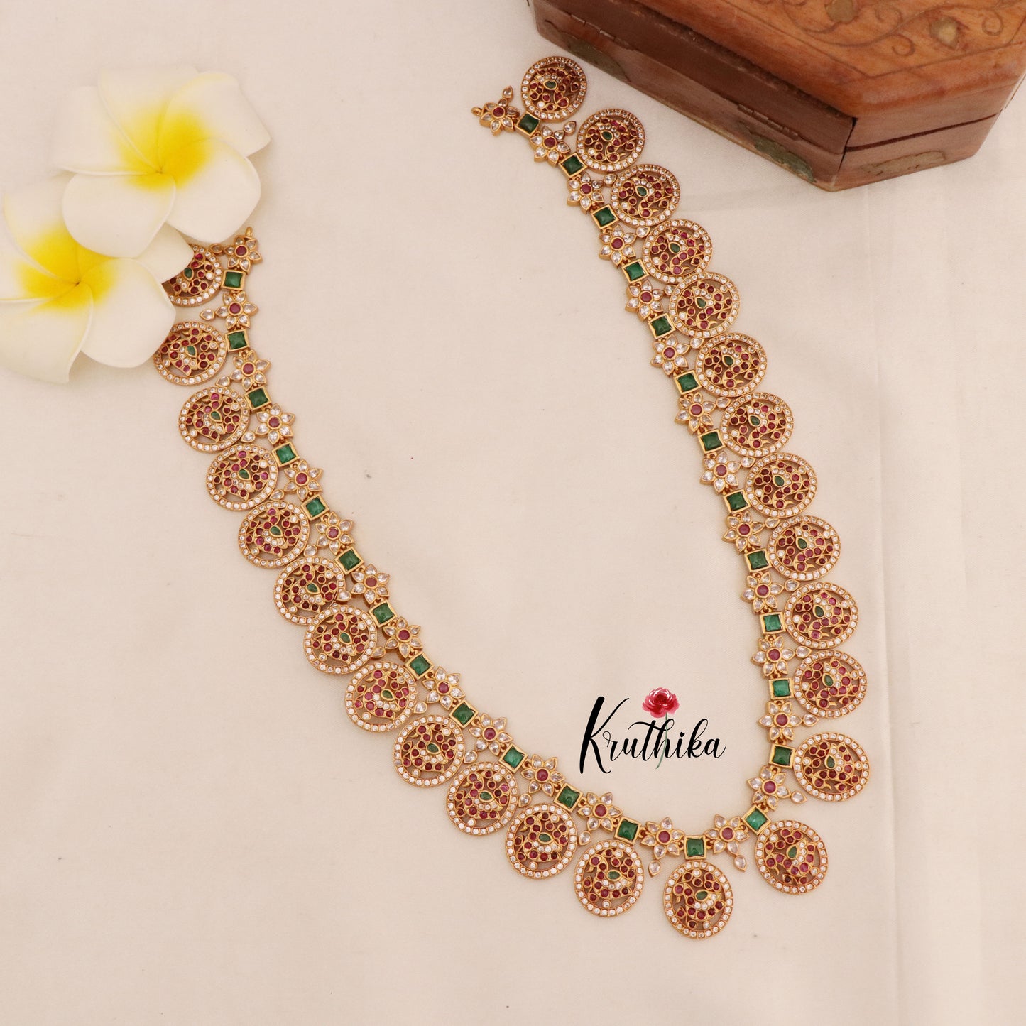 Premium Kempu Coin Haaram (Bottu maala)  LH590
