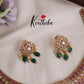 Trendy AD Victorian Ruby Hasli necklace with Green Beads Drops NC2201