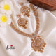 Best selling Antique finish Emerald CZ Lakshmi Devi peacock necklace NC822