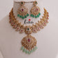 Royal Bridal AD Mango Design Necklace with Pastel Green Beads NC2320