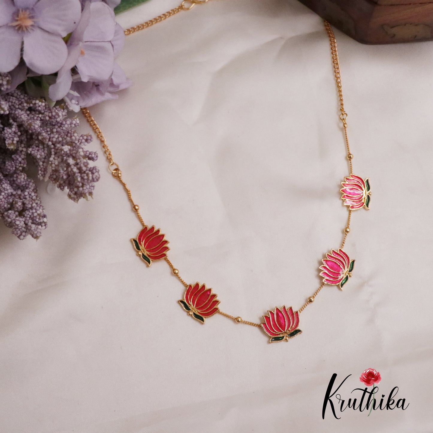 Budget Friendly Simple Lotus Necklace NC2294 (Available in 2 Colors)