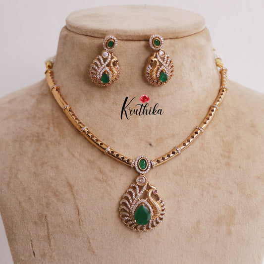 Simple AD/Victorian Pendant Hasli Necklace NC2243 (Available in 3 Colors)