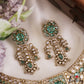 Classic Teardrop Motifs Polki CZ Victorian Choker NC3277