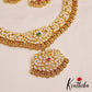 Traditional Antique Lakshmi Peacock Motifs AD Kasu Necklace NC2848