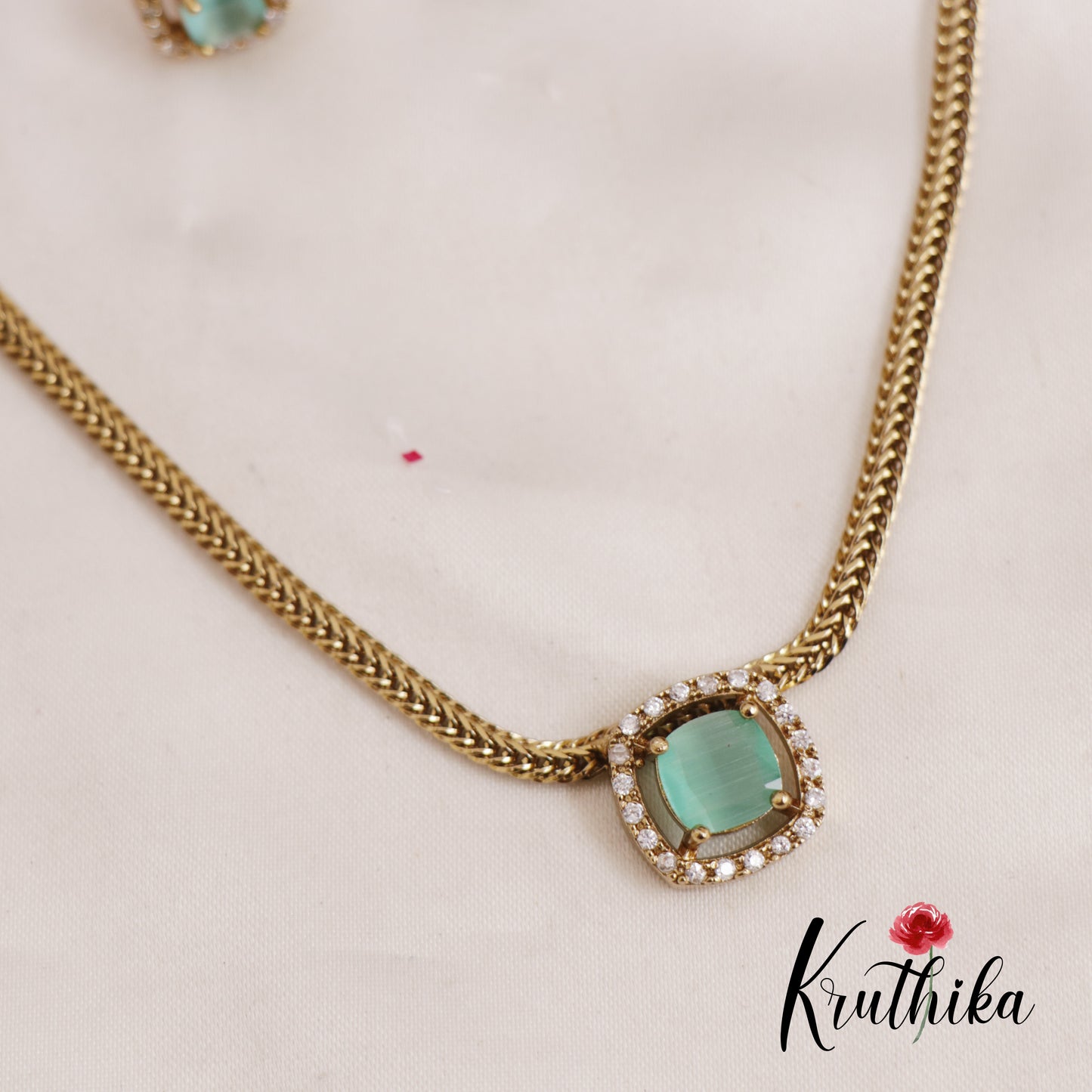 Simple Trendy CZ Necklace NC2610 (Available in 2 Colours)