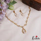 Sparkling Diamond-Finish Gold-Tone AD Teardrop Motifs Necklace NC2757 (Available In 2 Colors)