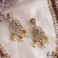 Elegant Teardrop Motifs Polki CZ Victorian Necklace With Pearl Drops NC3161