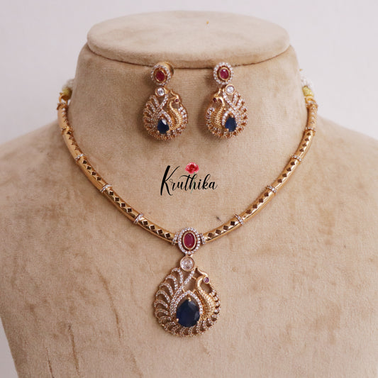 Simple AD/Victorian Pendant Hasli Necklace NC2243 (Available in 3 Colors)