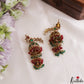 Stunning Pearl Border Peacock Motifs Jhumkas With Pearl Bead Drops E1221 (Available In 2 Colors)