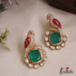 Gorgeous Parrot Motif Polki Victorian Stud Earrings E1099 (Available In 5 Colors)