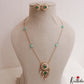 Elegant Floral Motifs Polki Victorian Pendant Chain Set LH2113 (Available In 3 Colors)