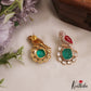 Gorgeous Parrot Motif Polki Victorian Stud Earrings E1099 (Available In 5 Colors)