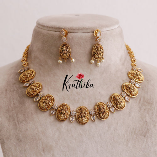 Beautiful Temple Lakshmi Necklace Set NC2012