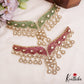 Stunning AD Teardrop Motifs Moissanite Necklace NC2785 (Available In 2 Colors)