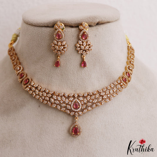 Elegant Teardrop AD Victorian Necklace NC2967 (Available In 4 Colors)