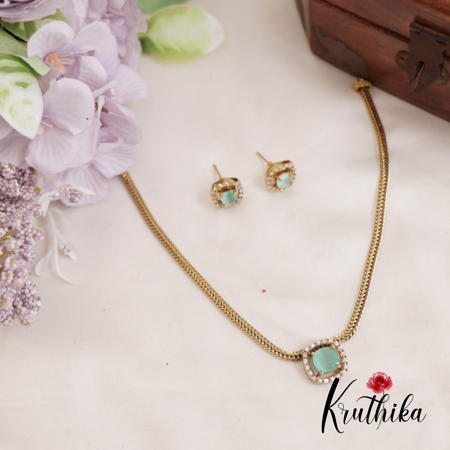 Simple Trendy CZ Necklace NC2610 (Available in 2 Colours)
