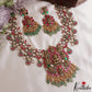 Grand Antique Nagas Ashta Lakshmi Motifs Polki Jadau Necklace With Green Bead Drops NC3145