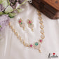 Pretty Floral Motifs AD Necklace With Pearl Drop NC3278
