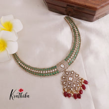 Pre order-Trendy AD Victorian hasli necklace with bead drops NC1890 (Available in two colors)-Pre order 25 to 30 days