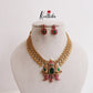 Beautiful Jadau Lakshmi Coin Necklace with Peacock Puligoru Pendant NC2406