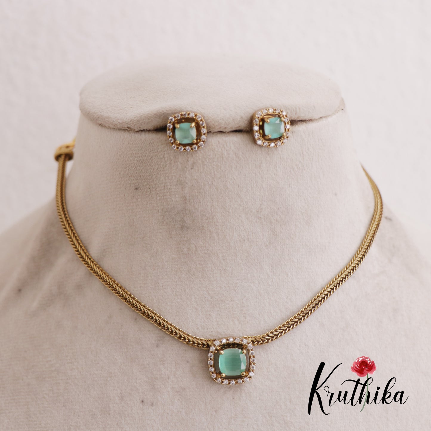 Simple Trendy CZ Necklace NC2610 (Available in 2 Colours)