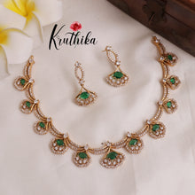 Simple American Diamond Drop Pendants Necklace Set NC1991 (Available in 2 Colours)