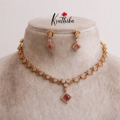 Gorgeous CZ Stone Necklace NC2064 (Available in 2 Colours)