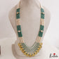 Emerald Green & Pearl Multi-Layer Coin Necklace LH25003