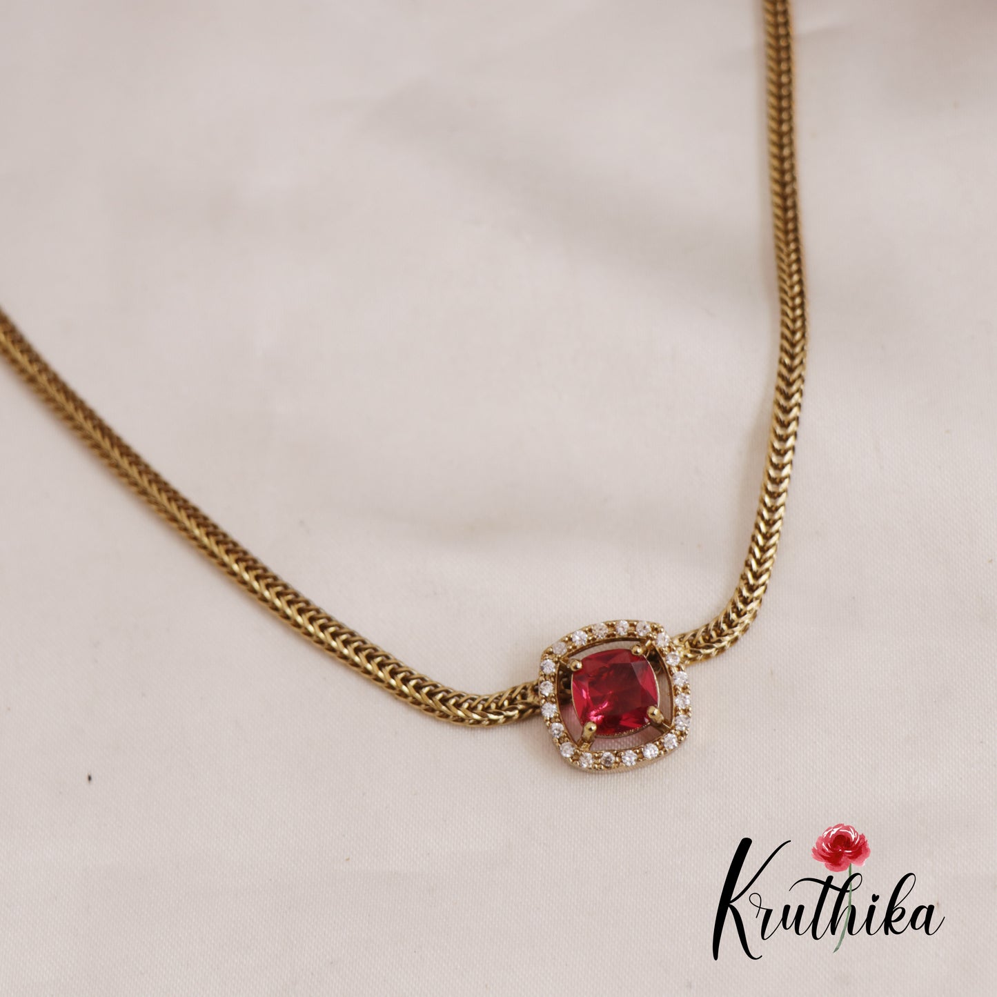 Simple Trendy CZ Necklace NC2610 (Available in 2 Colours)