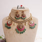 Beautiful Lakshmi Jadau Jalebi style Necklace with Chandbali Pendant Drops NC2256 (Available in 2 Colors)