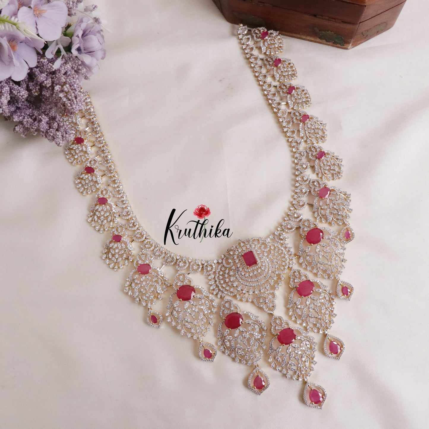 Sparkling American diamonds Gold finish Haaram LH1886 (In two colors)