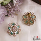 Elegant Floral Motifs CZ Victorian Stud Earrings E1199